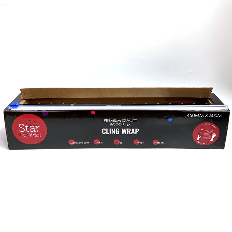 Food grade fresh wrap pvc catering clear stretch cling wrap film elastic cover food packaging cling film jumbo roll for food