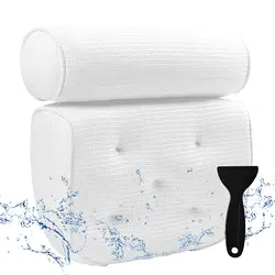 Factory Customized 3D Air  Mesh Bath Pillow for Tub Dry Fast Fluffy Soft Spa With Suction Cups  Comfortable  Bath Pillow