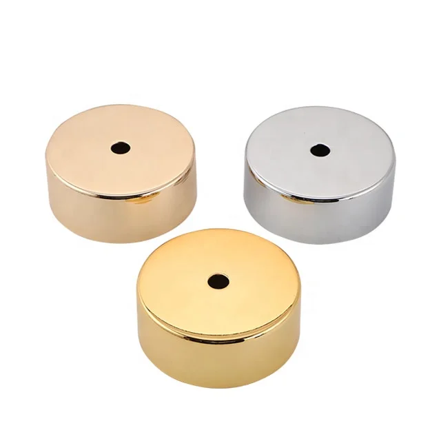 Vintage Style Gold Chrome Lamp Base Brass Metal Round Ceiling Rose Canopy Plate For Lighting