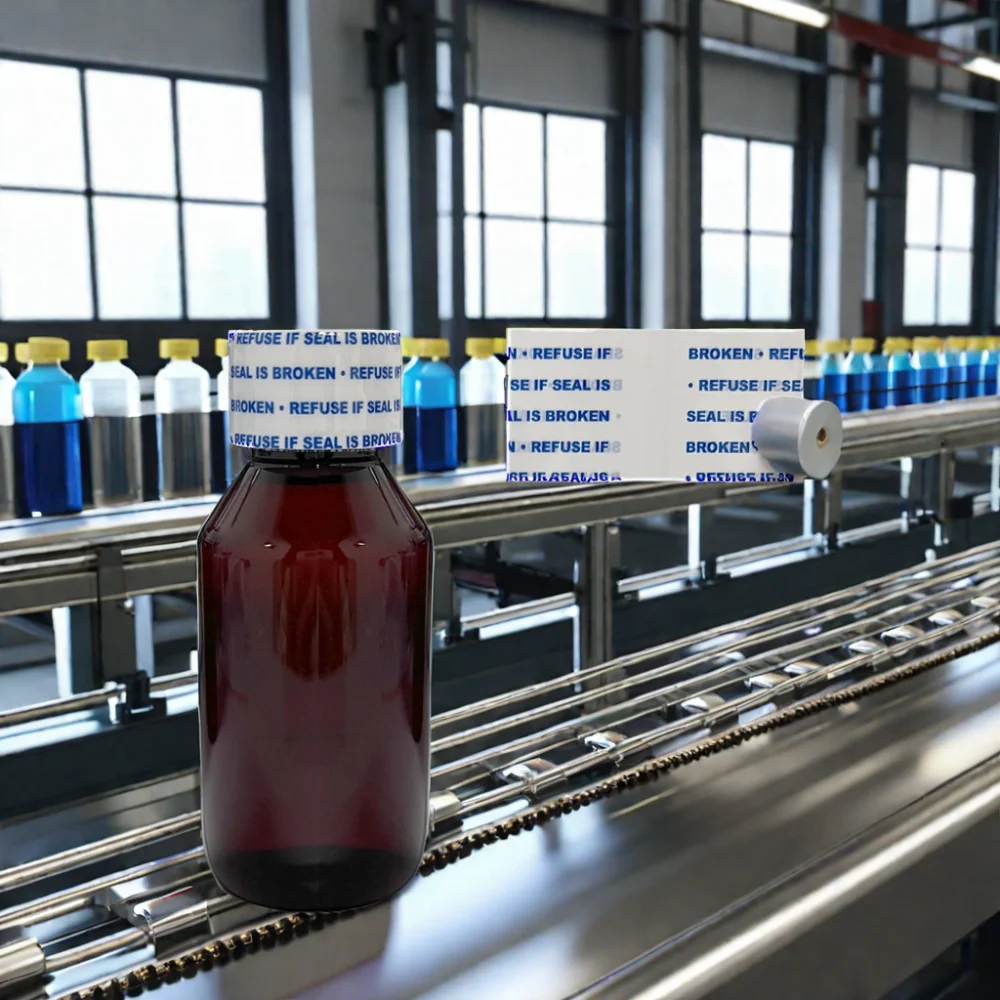 Custom Logo White Perforated Heat Shrink Wrap Bands Shrink Safe Sealed Band For Bottle Necks Jars Cap Seal