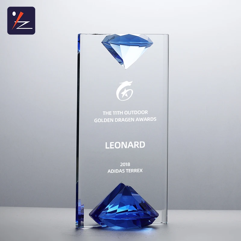 Wholesale 3D Crystal  Laser Engravable K9 Crystal Diamond  Shape  Trophy Award