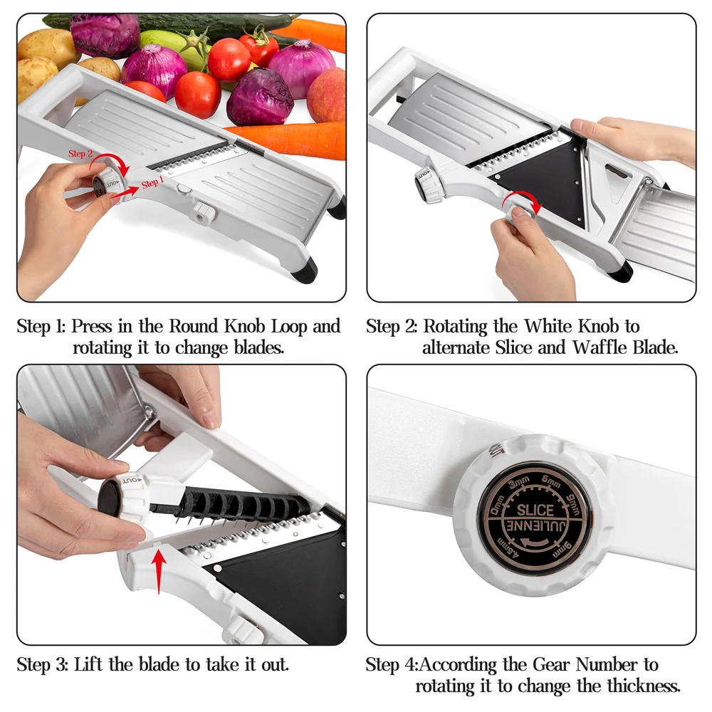 Multifunctional Vegetable Cutter Slicer Manual Mandoline Slicer Veggie Slicer Kitchen Onion Chopper With Waffle Maker