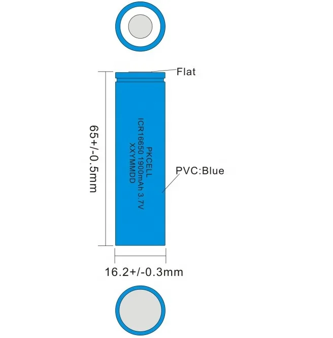 Most popular pkcell battery ICR 16650  Li-ion lithium  battery cell rechargeable 3.7V 1800mAh