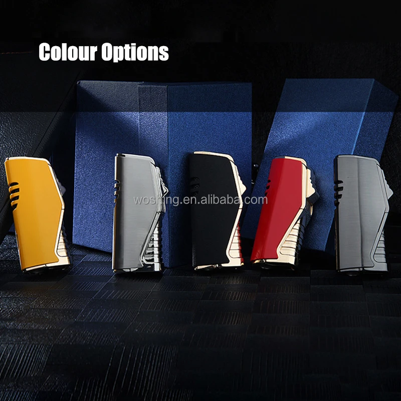 Colorful Custom logo Gas jet Torch Lighter cigar smoking accessories Inflatable Cigar Lighter