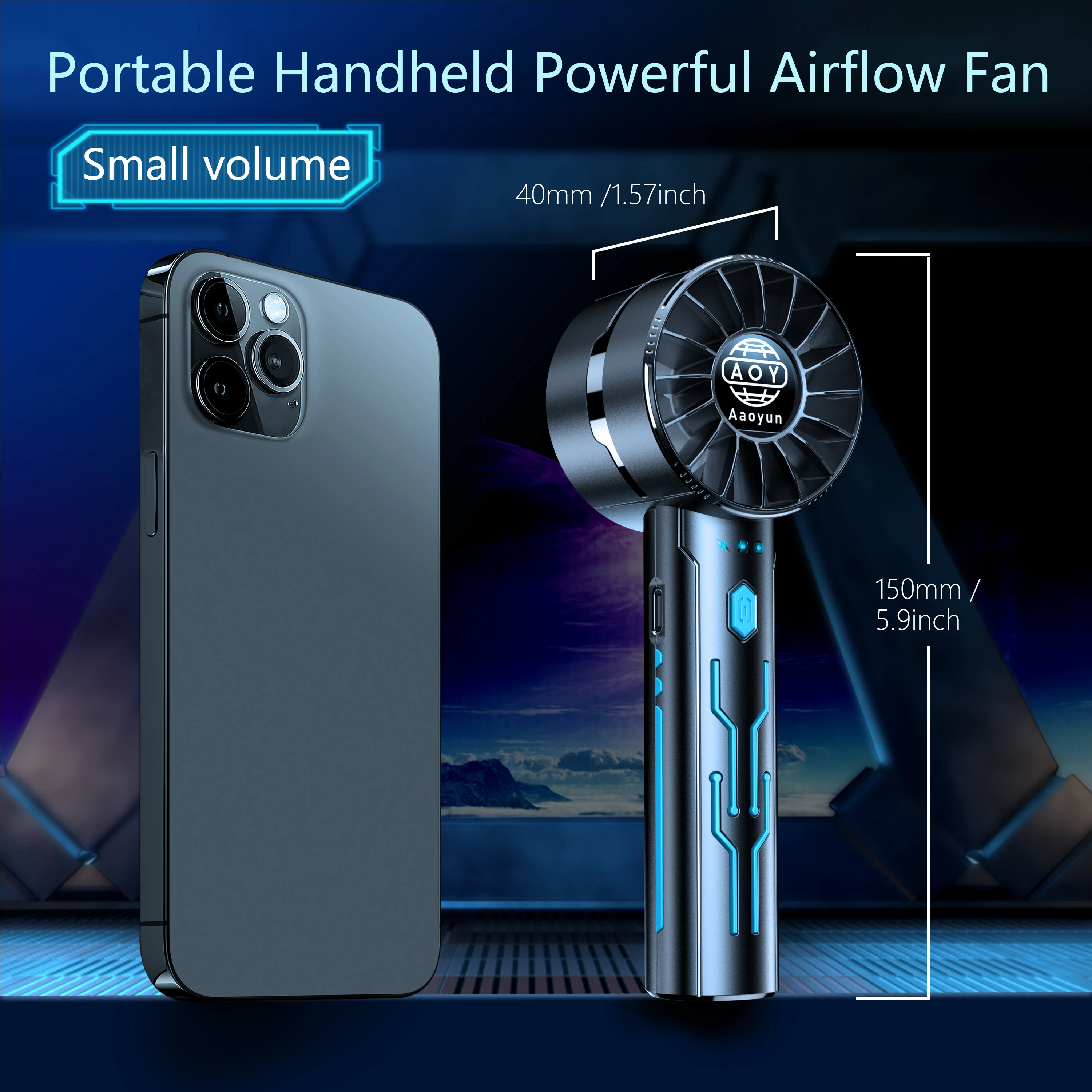 Aaoyun New Style 2024 Portable Mini Usb Fan Custom Portable Electric High Power Pedestal Fan