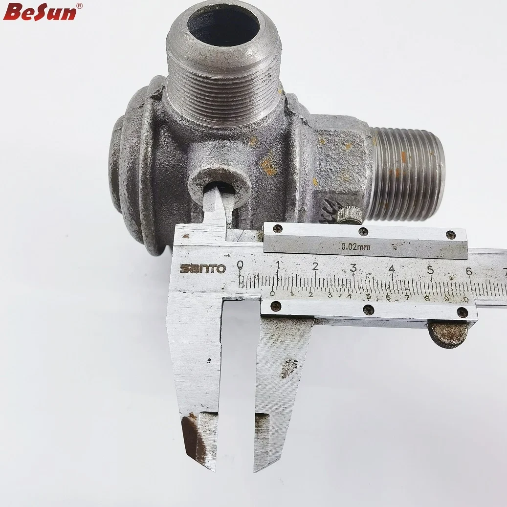 3-Way Casting Iron Male Threaded Check Valve Connector Tool for Air Compressor High Temperature Hydraulic Tools