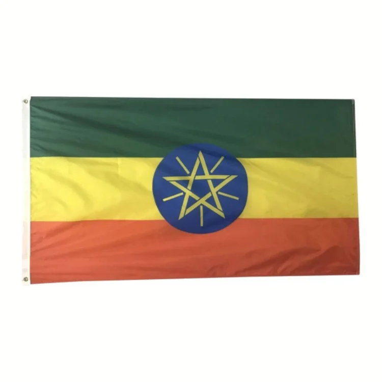 Advertising Customizable 3x5ft Polyester Flags All Countries Ethiopian National Flag