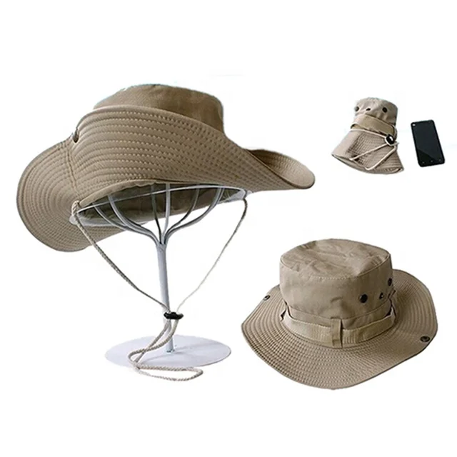 Hot selling dark green customised bucket hats with string fashionable safari hat outdoor caps hats man