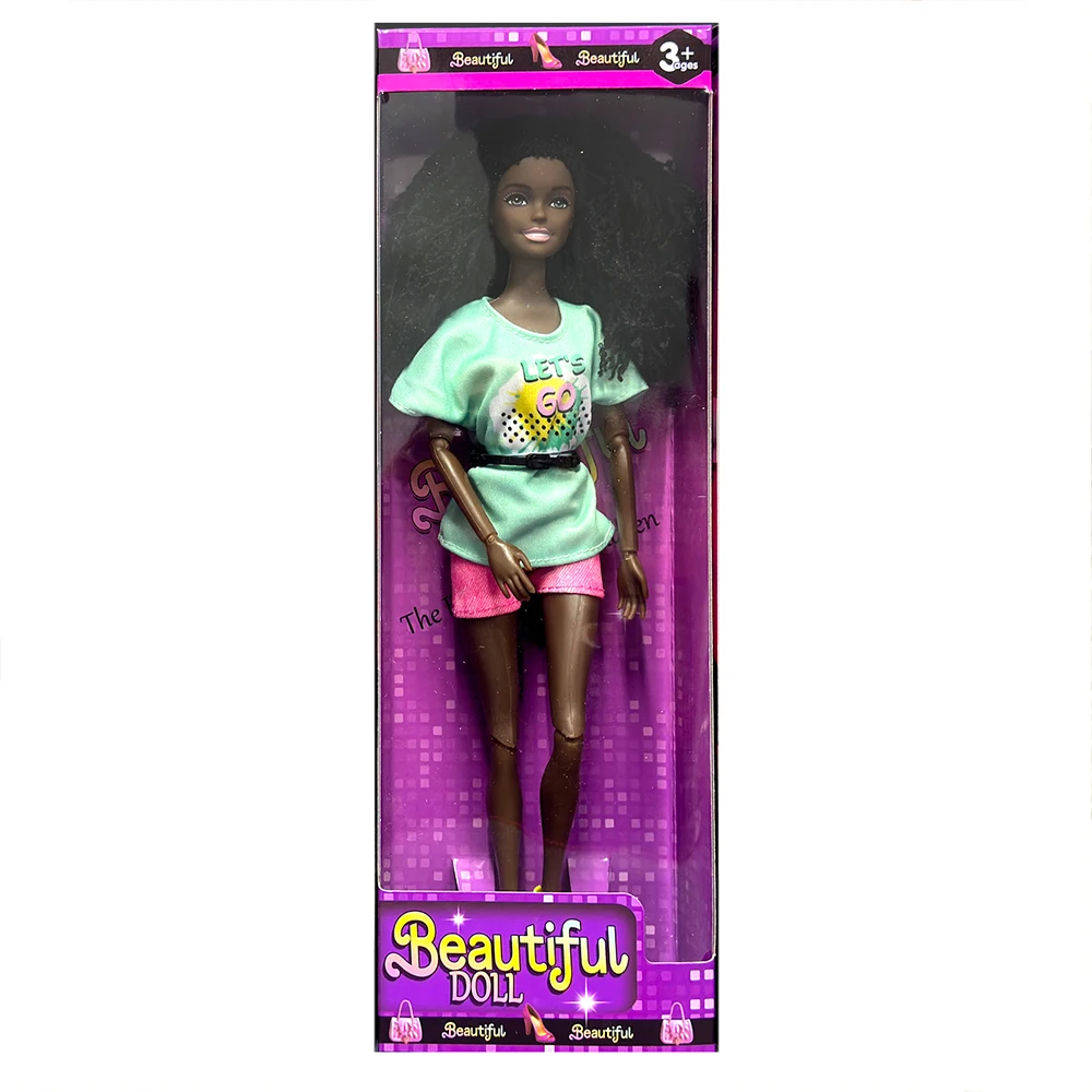 2024 New Arrival Fashion Doll 11.5 Inches African OEM Black Doll Girls Plastic Slim Black Skim American Dolls