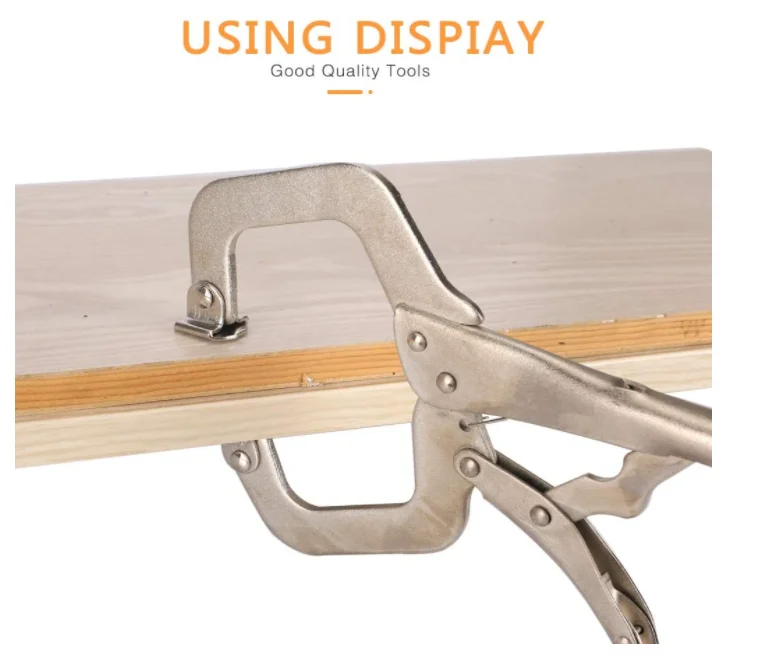 Heavy duty Welding clamps C type clamp muti functional locking pliers with round nose and soft handle