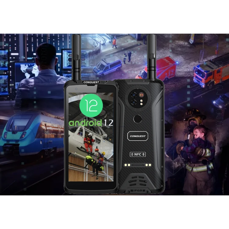 Intrinsically safe rugged smartphone 5G Android12 industrial NFC FM radio three proof mobile phone with Poc walkie talkie DMR