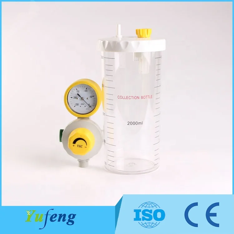 YF-VAC01-2L Медицинский Вакуумный регулятор с бутылкой 2000 мл для подвески