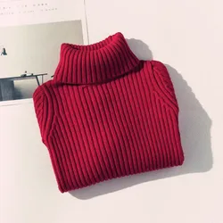 Свитер с высоким воротом для девочек, пуловер, вязаный свитер для девочек, новинка на осень и зиму 2020