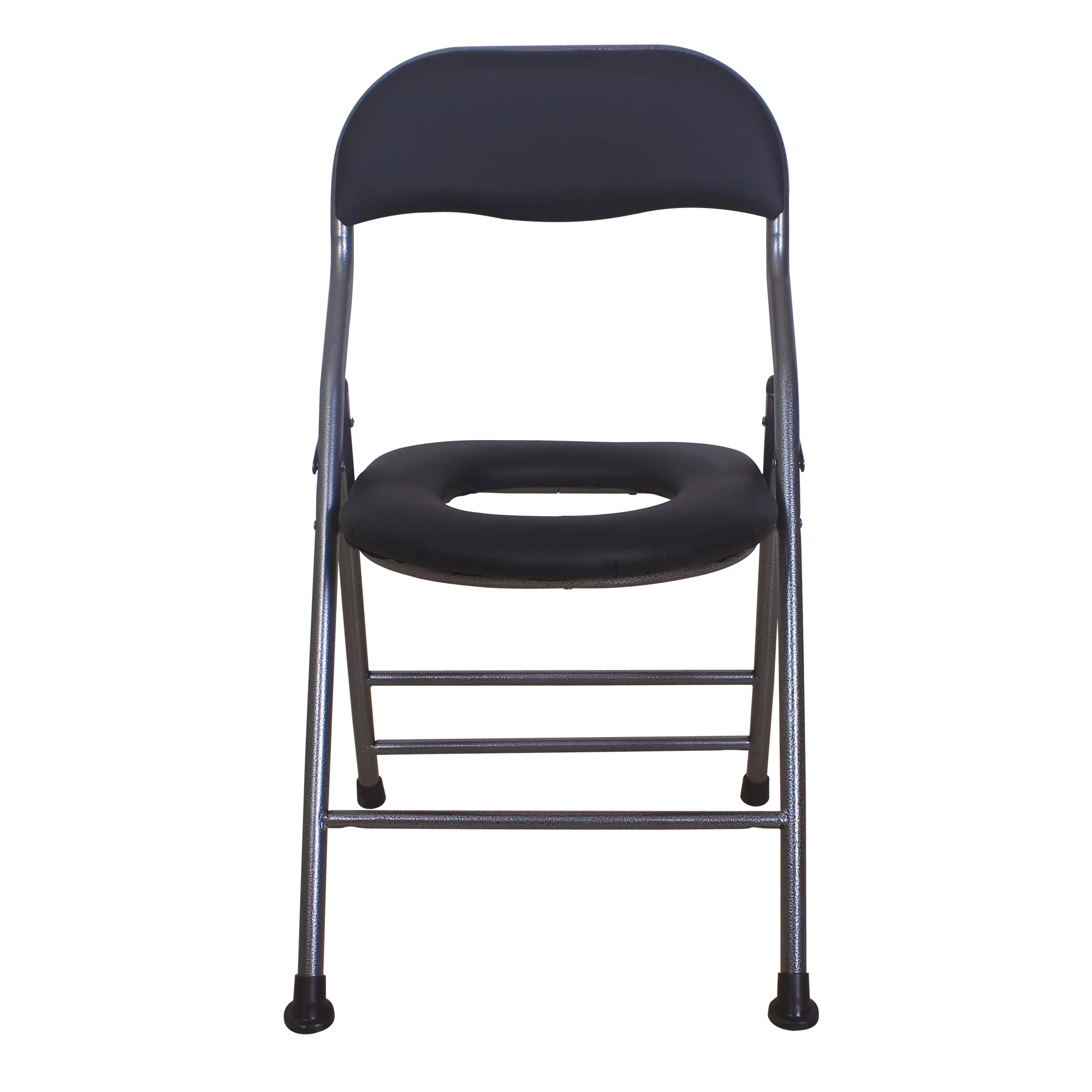 Folding Medical Bedside Commode with Removable Bucket for Handicap Elderly Camping Toilet Chair with Armrests and Backrest