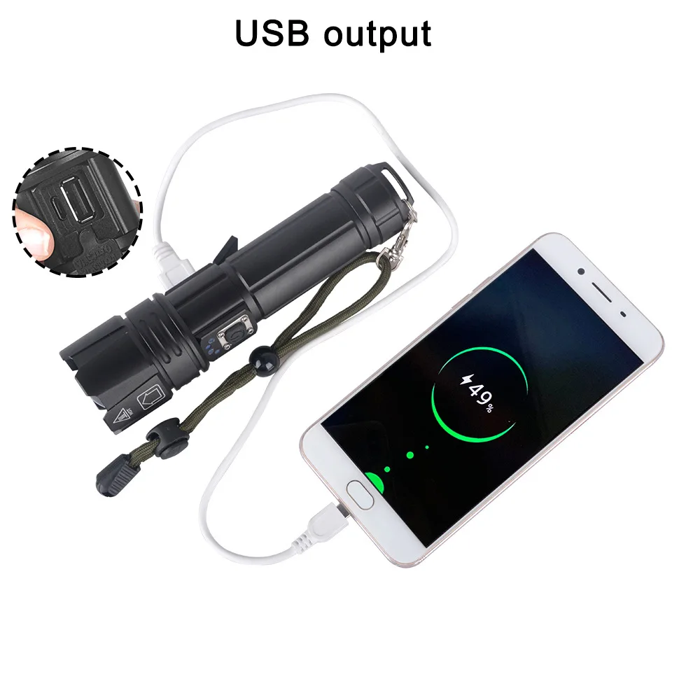 RTS Super Bright High Lumen Long Range Powerful Led Torch Light Xhp70 Waterproof Rechargeable Flashlights