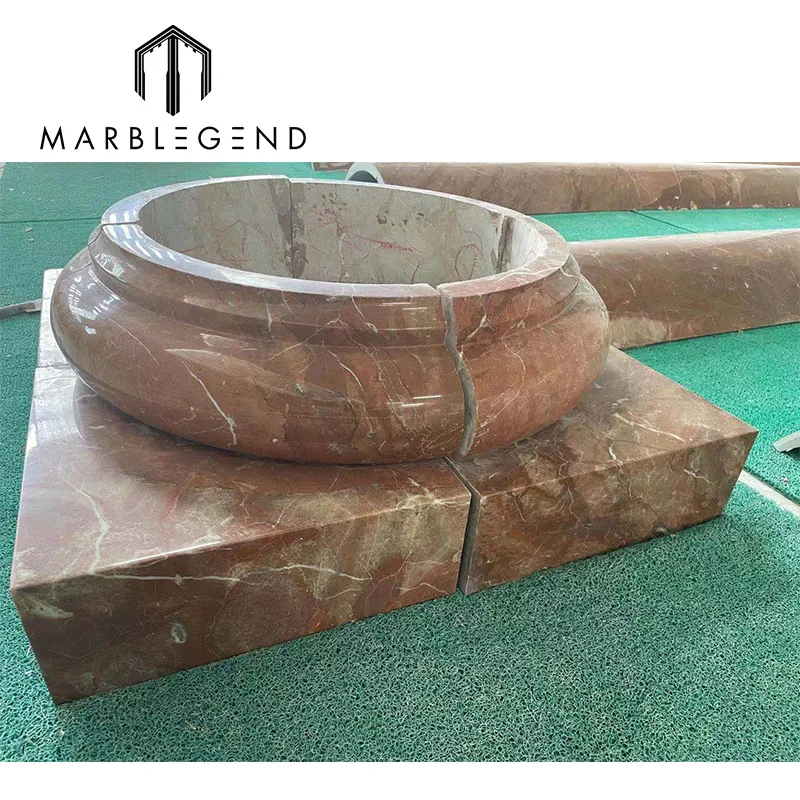 customize red marble big entrance carving marble column