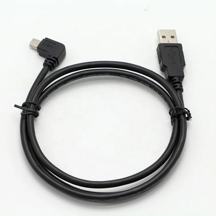  90 градусов правый угол USB папа к Мини кабель для PS3 контроллер