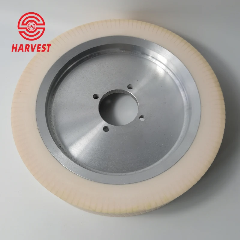 contact wheel grooved tyre on aluminium core use polyurethane materials have quick heat dissipation for grinding belt