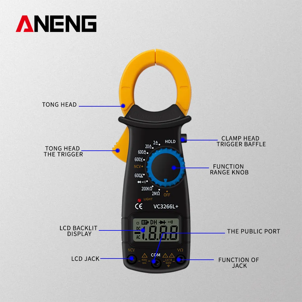 ANENG VC3266L + цифровой измеритель тока многофункциональный мультиметр высокоточный