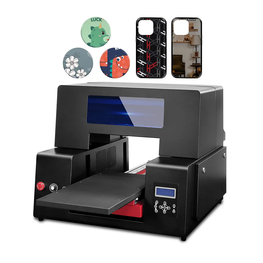 DHL Shipping A3 Size Uv Flatbed Printer Inkjet Printing Machine Digital Color Printer For Cards Stone Sheet Leather Wood