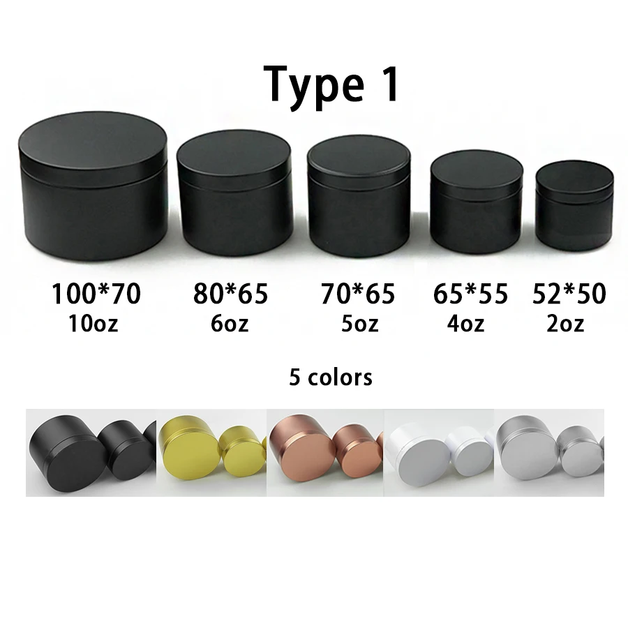 8 oz Metal Candle Tin Scented Candle Jar Round Scented Candle Tins Container