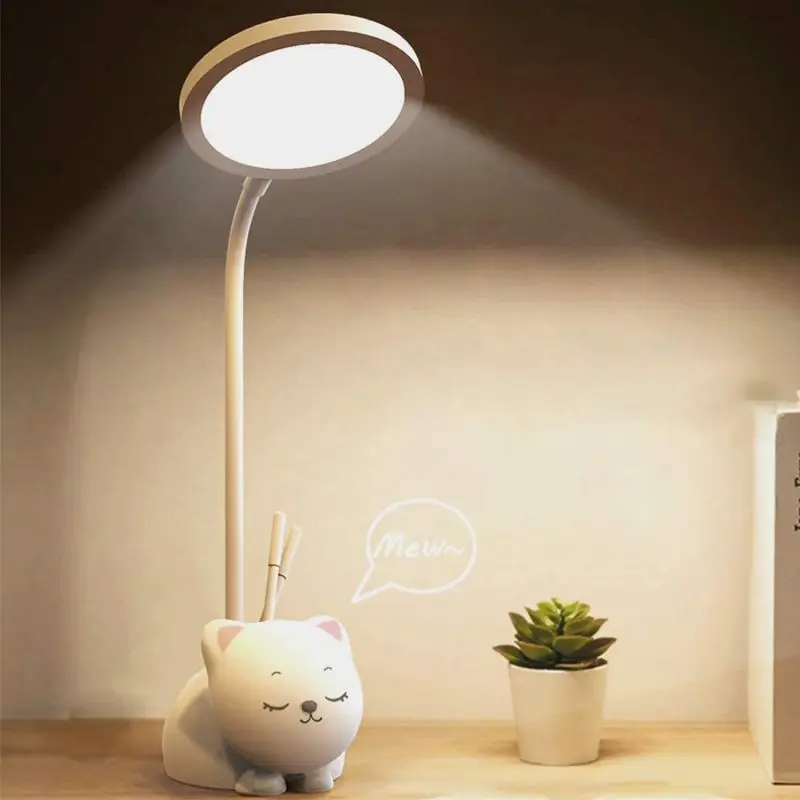 Table Lamps USB Charging 9 Lighting Modes Cute Desk Lamp LED Home Flexible Gooseneck Pen Holder Rechargeable Touch Control