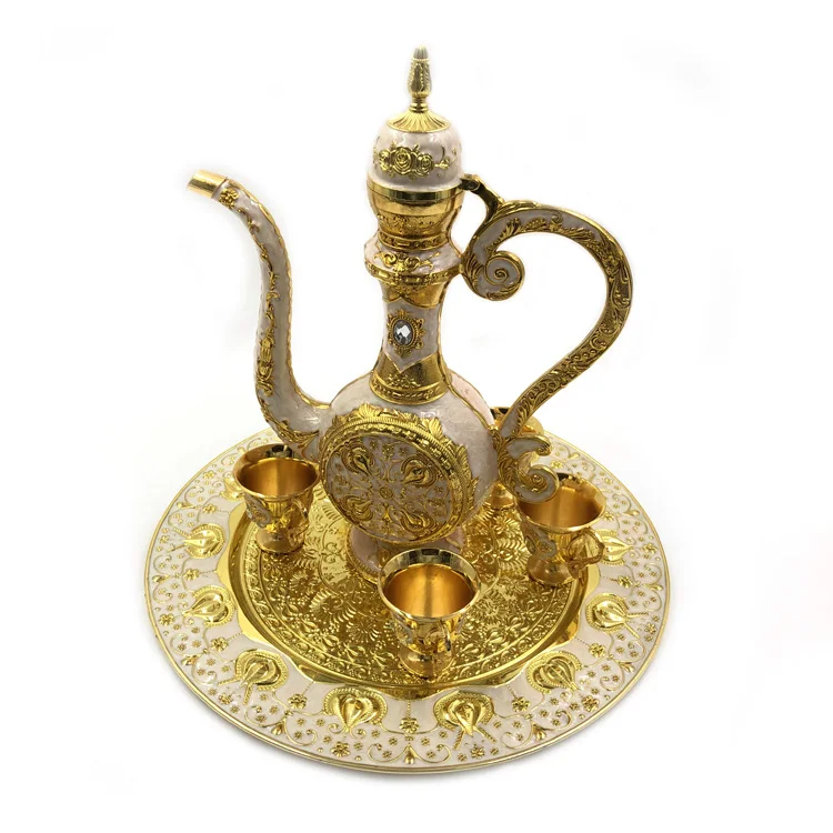 Hengwang factory wholesale European style high quality plated golden metal flagon home decor luxury