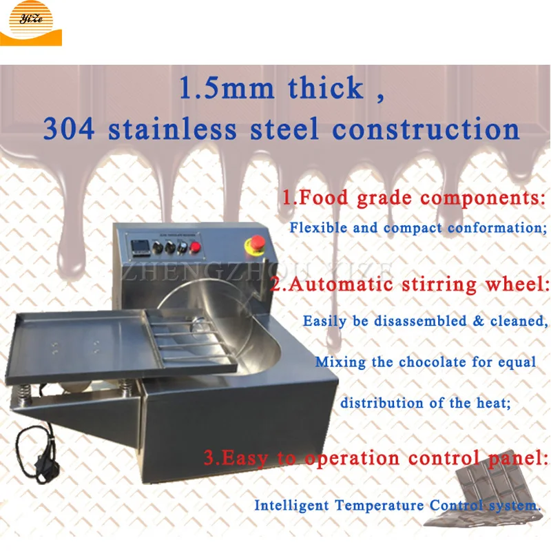 Cheap Automatic Chocolate Melters Melter Pot 15 kg 8kg Vibrating Table Tempering Peanut Coating Pan Machine