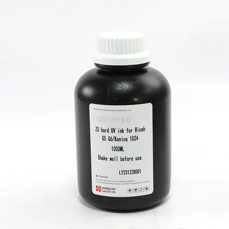 ZSink 1000ml hard flatbed printer uv curable ink for Epson i3200 /Ricoh G5 G6/ Konica 1024 print head