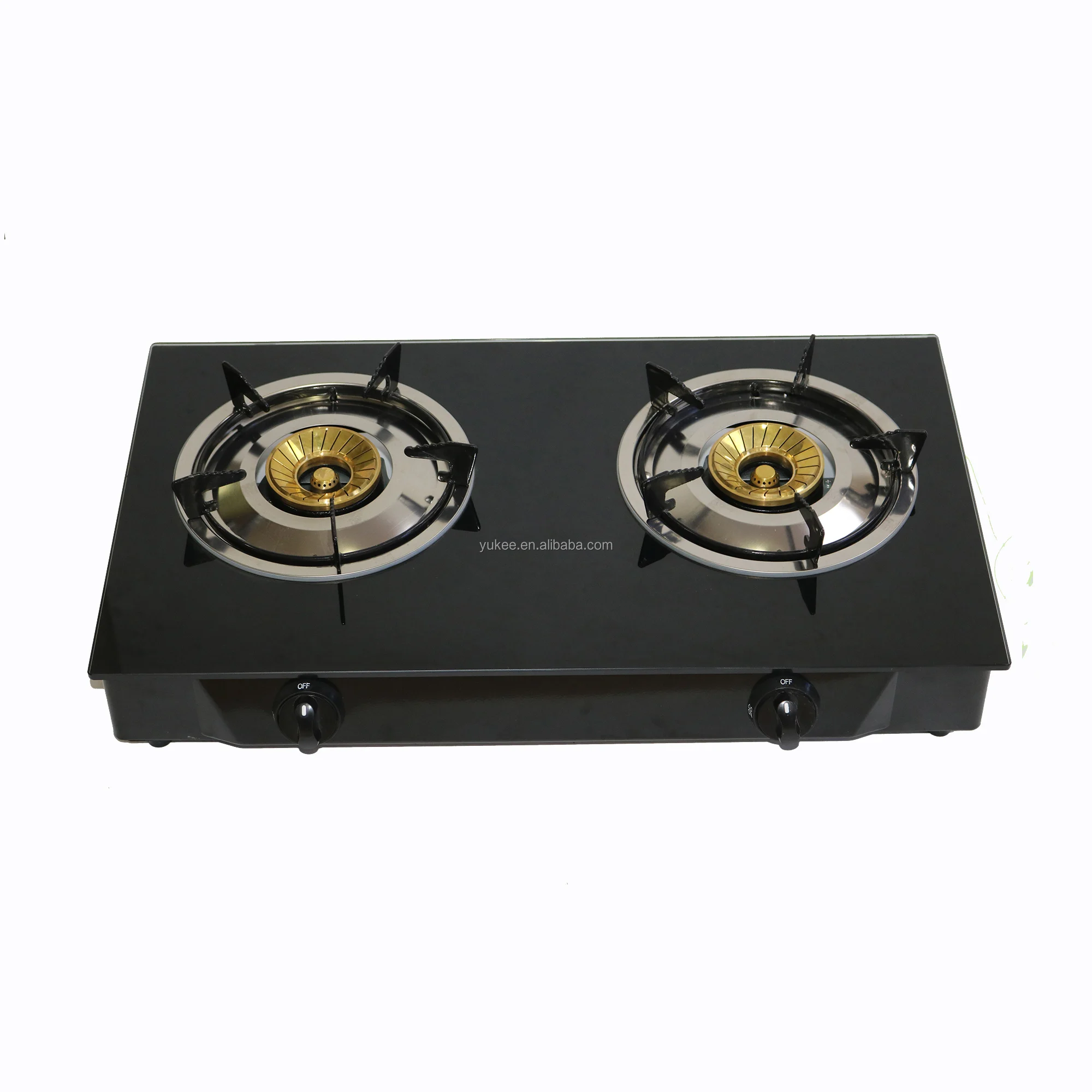 High burning efficient tempered glass top 2 copper burners gas stove Gas cooktop