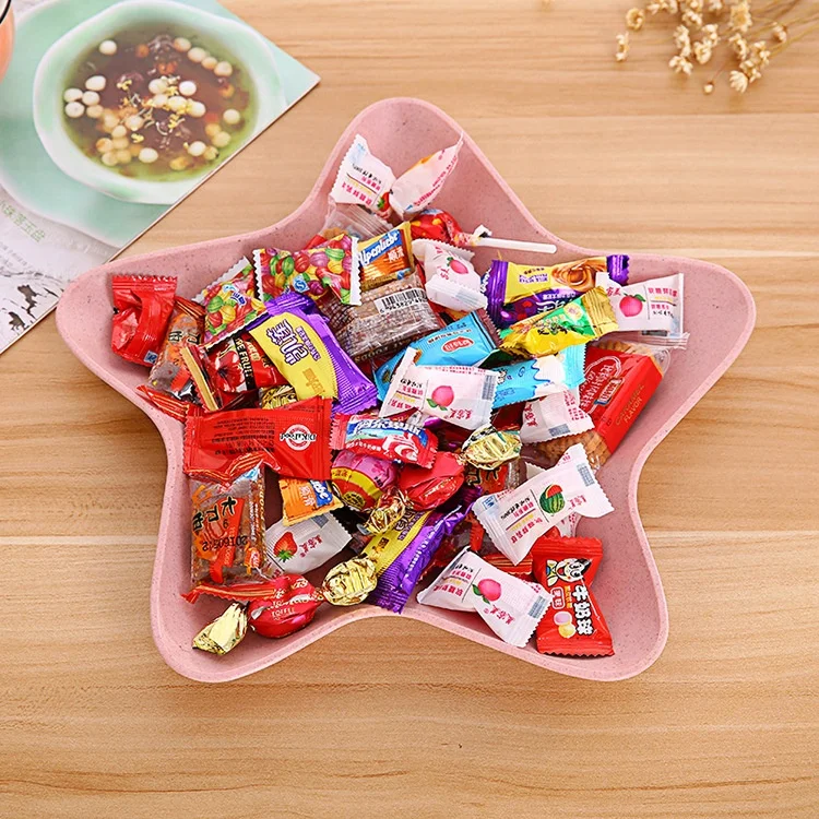 Customizable Fancy Eco Friendly Bio Degradable Wheat Straw Plastic Snack Plate
