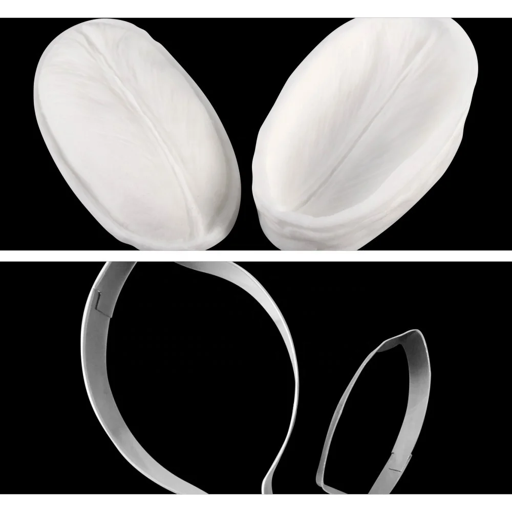 AK Sugarpaste Gladiolus Silicone Veiner Stainless Steel Fondant Cutters Flower Making Tools Set for Decorating Cakes A397&VM112