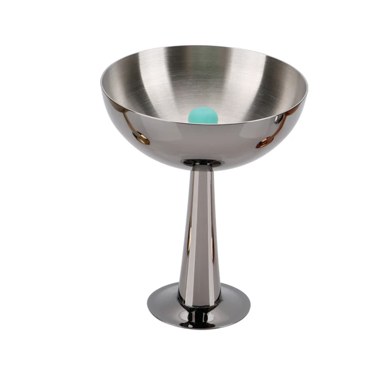 Custom Cheapest Cocktail Stainless Steel Wine Cocktail Glasses Drinking Coffee Tea Glass Cup