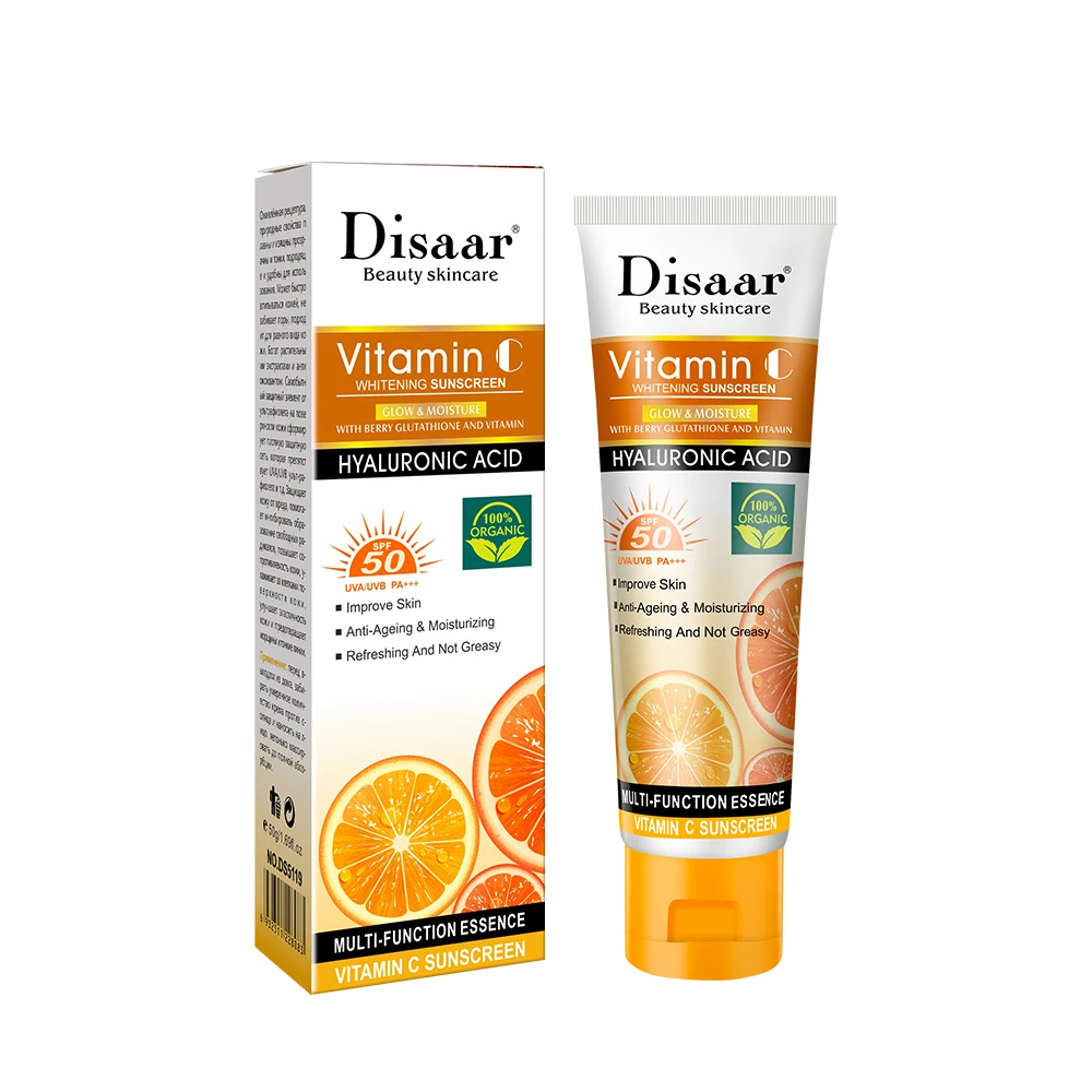 Wholesale Disaar face protection SPF50 +++ Organic Vitamin C instant whitening sunscreen cream