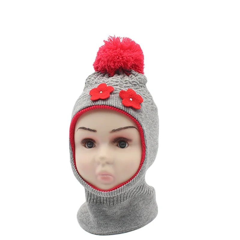 Autumn Winter Children Kids Warm Wool Hooded Hat Baby Scarves Ski Mask Balaclava 2 Holes Lycra Balaclava Full Face Mask
