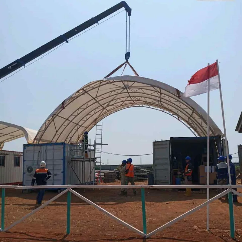 Double Truss Storage Shelter Outdoor Canopy Tent Dome Steel Frame Tent Container Tent