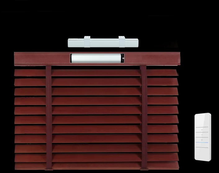 Hot sale good quality  wood curtain motor wifi with solar panel for automation system