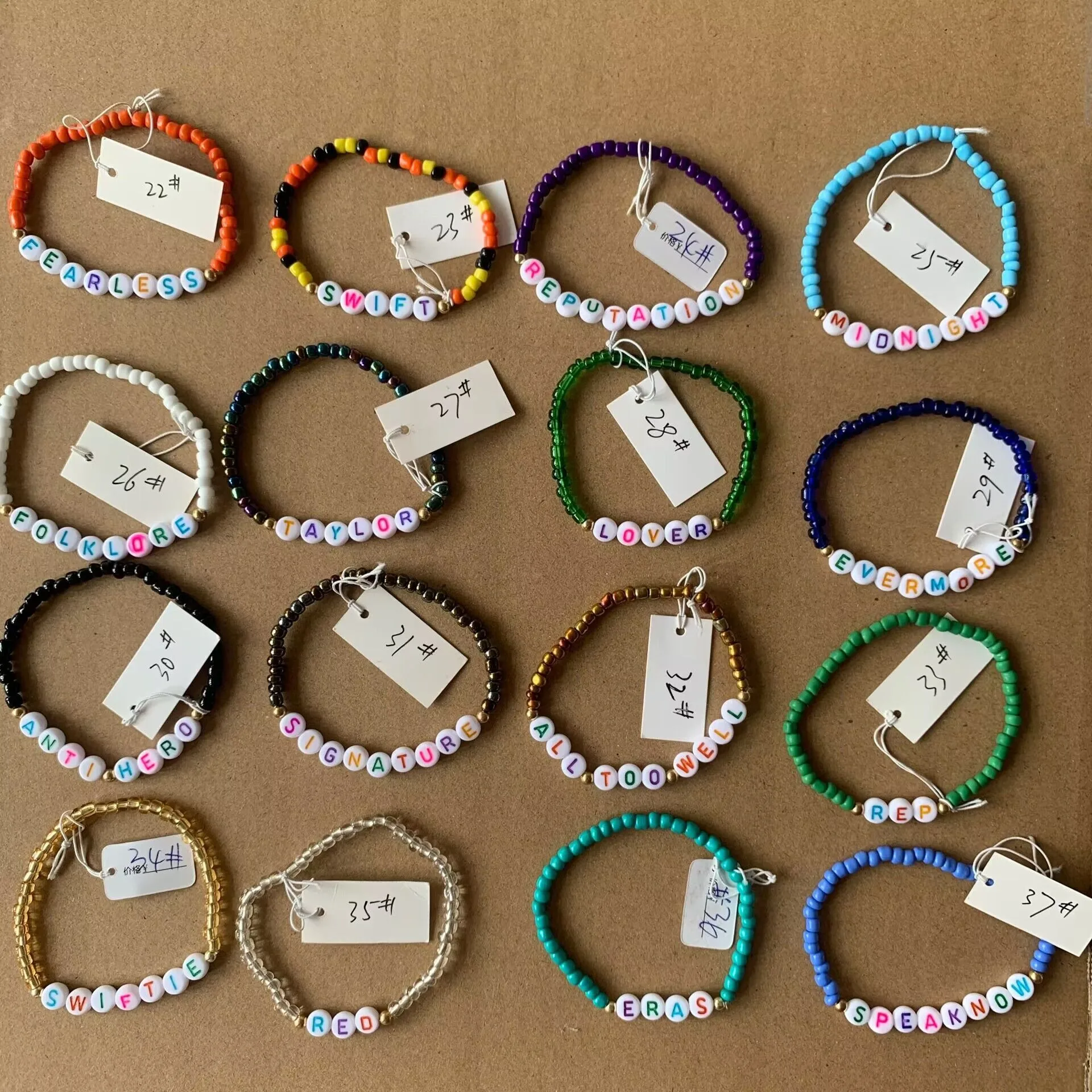 Singer Tour Concert Friendship Bracelets Gifts for Women Girls Lover Fearless Reputation Tiny Mini Seed Beaded Bracelet Jewelry