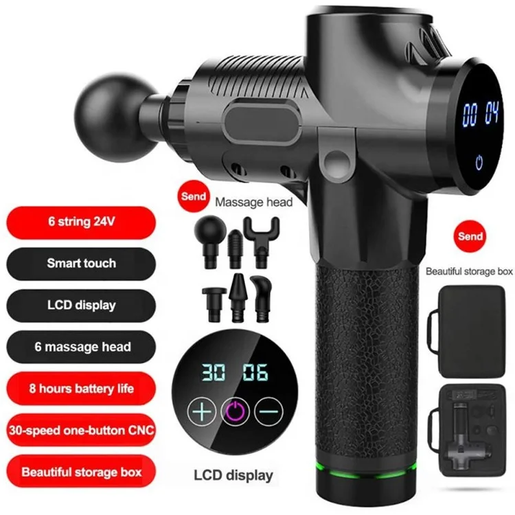30 Speeds Electronic Massage Gun Muscle Stimulator  Percussion Massage Gun With Lcd Screen