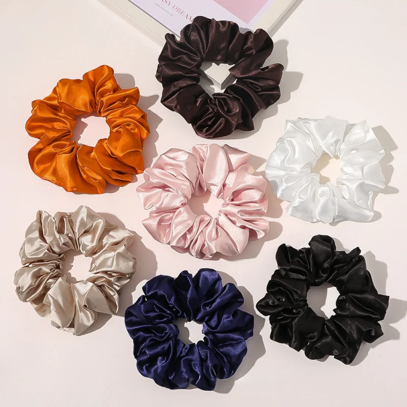 HZO-22002 Satin Pillow Scrunchies Hair Accessories Prevents Frizz and Breakage Ponytails Buns, Up dos and Braids