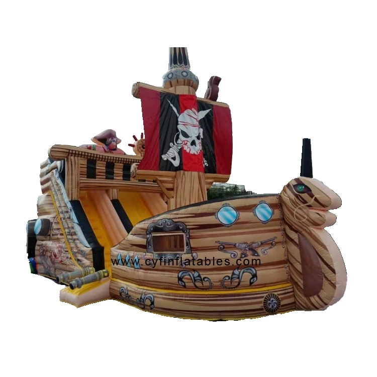commercial inflatable bouncy pirate ship jumping castle house with slide for sale