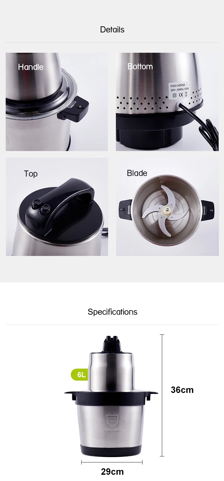 double speed electric meat grinder