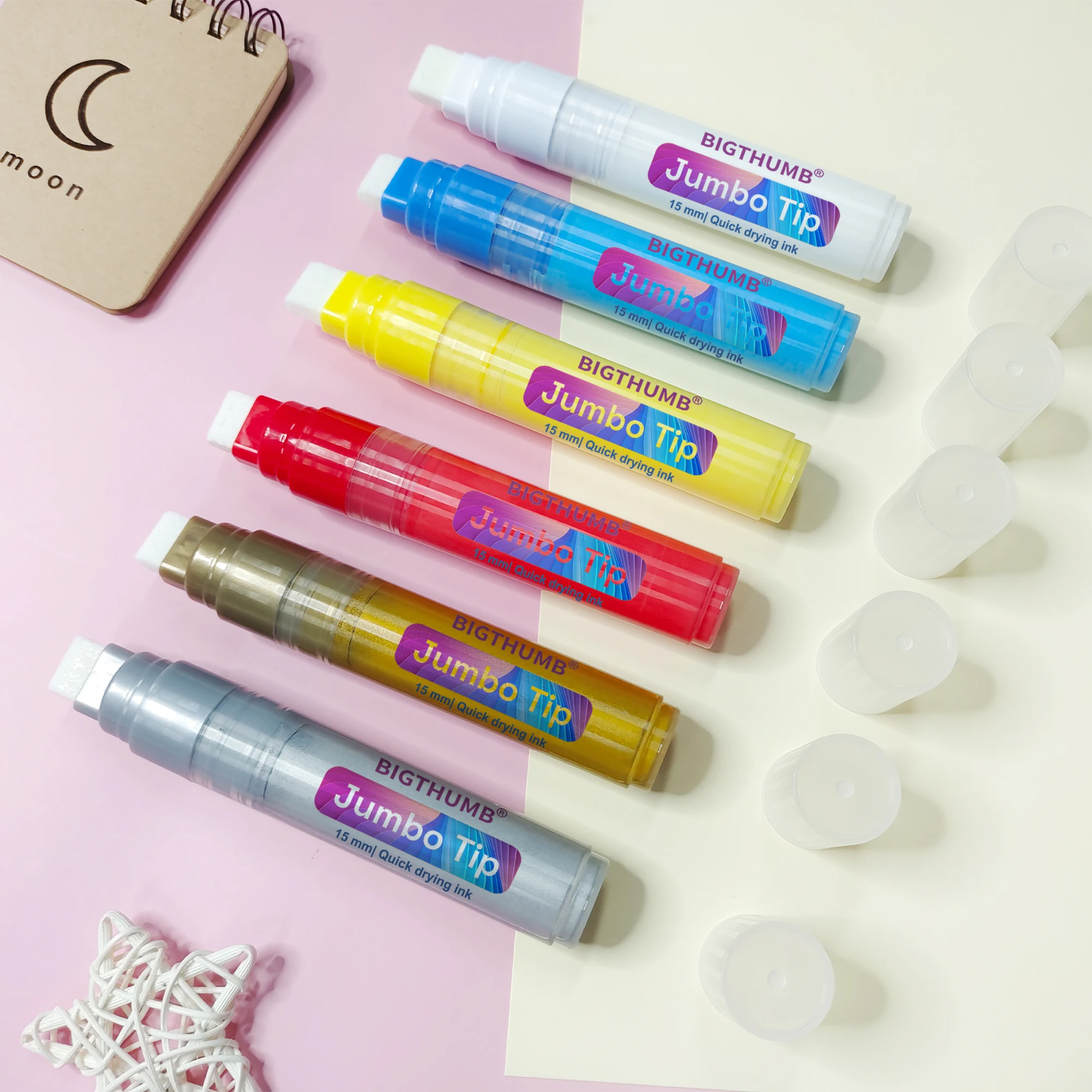 Jumbo Liquid Chalk Markers - Bold Chalk Markers for Chalkboards, Window Markers, Chalk Pens for Signs, Blackboard, Glass