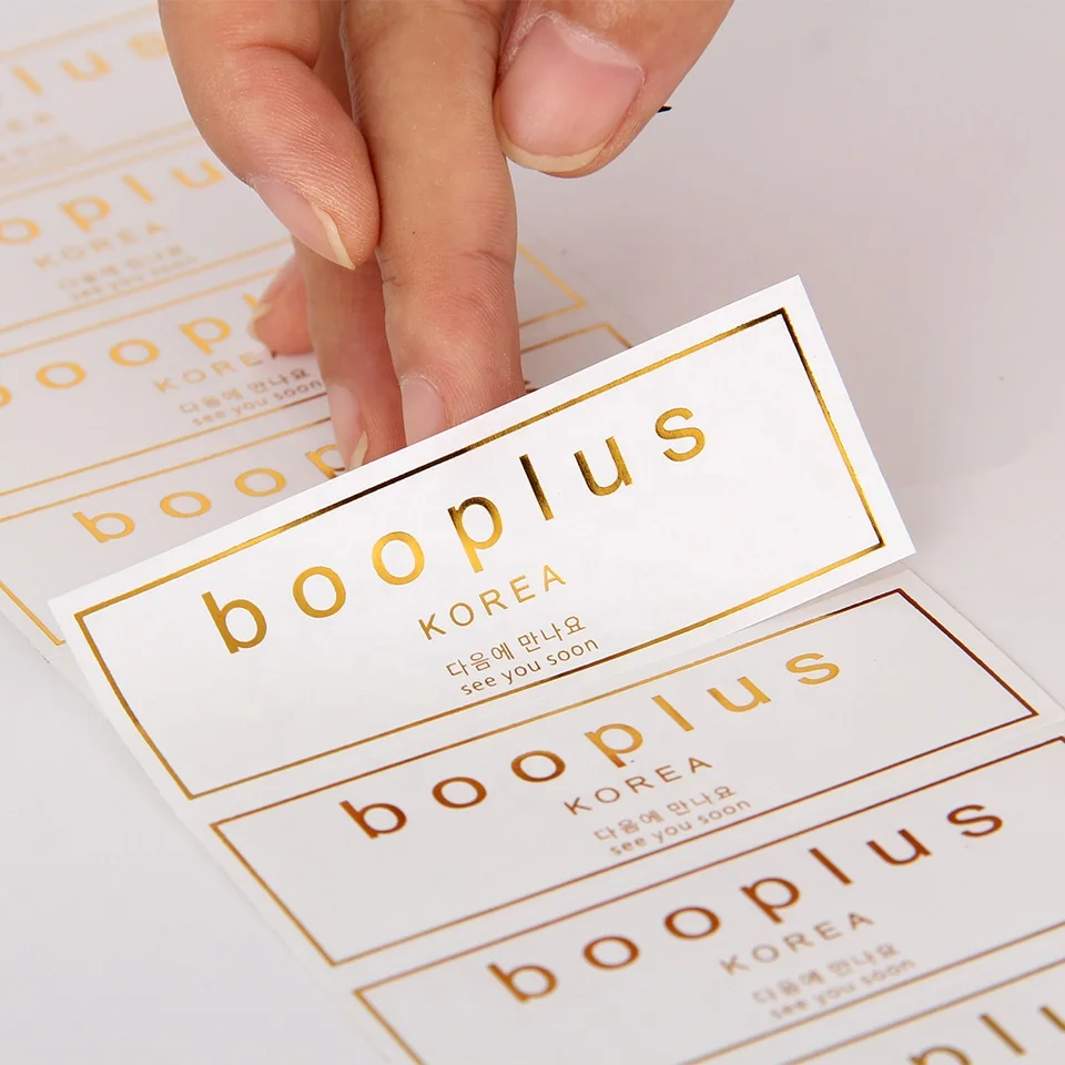 PVC Self-adhesive Custom Bronzing Label Customized logo Two-dimensional Code Transparent Trademark Milk Tea Stickers