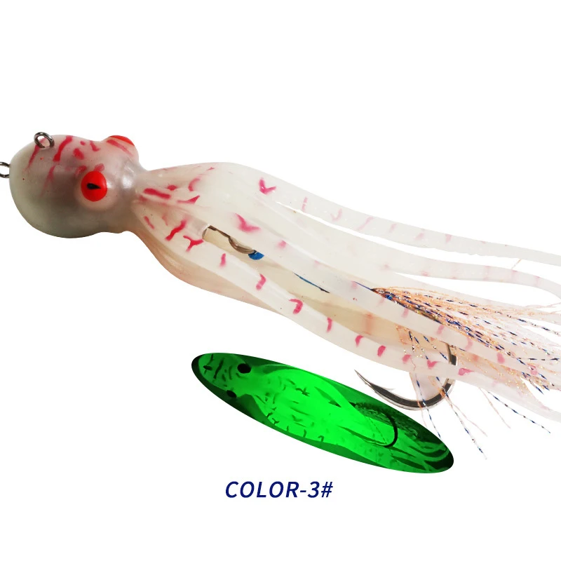 New arrival 60g 150g 200g UV glow Biomimetic Squid Bait mustad Assist Hook luminous TPE Soft trolling Octopus Lure