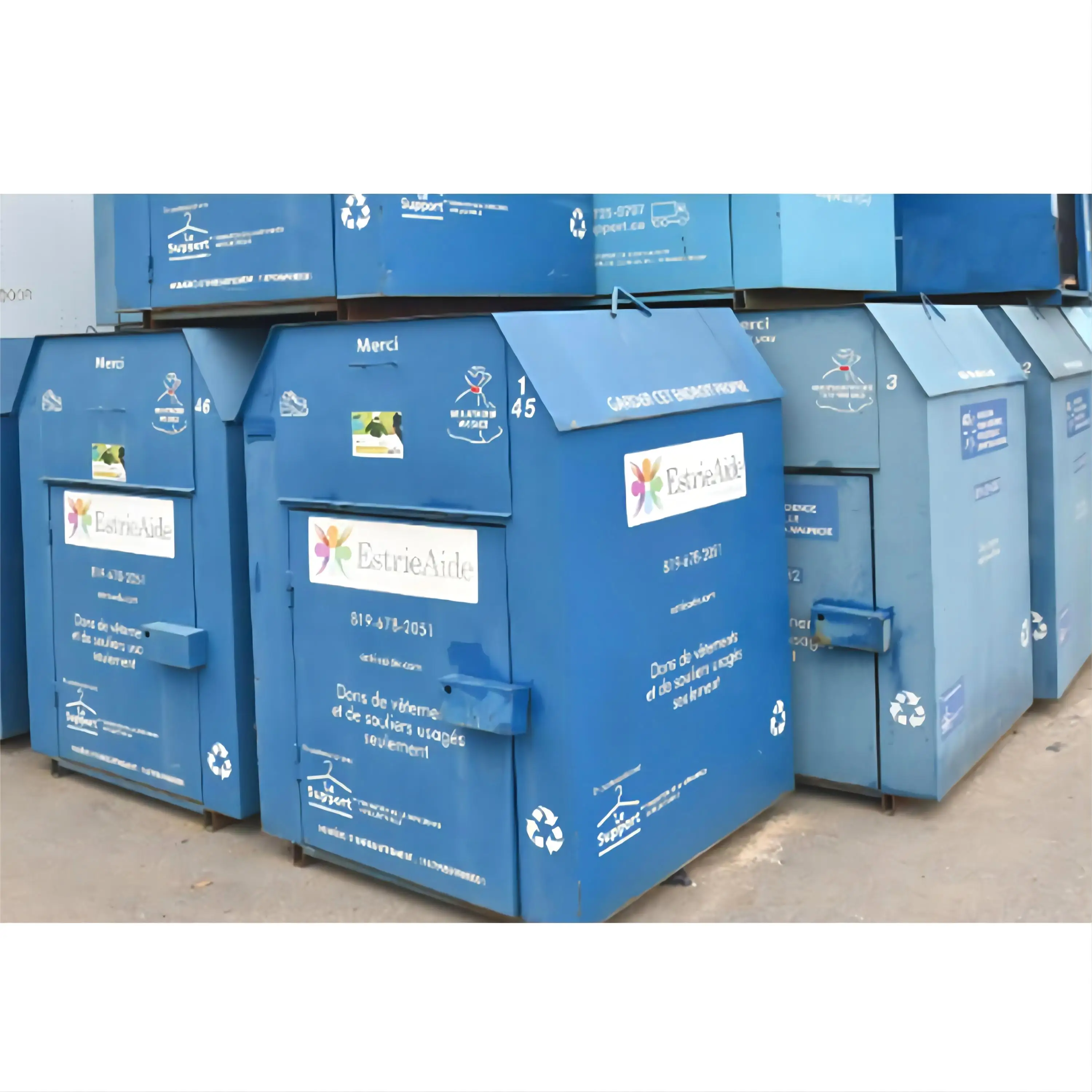 Outdoor Clothing shoes Drop Box Stainless Steel Charity Donation Center Used Book Clothes Shoes Donating Drop-off Bins