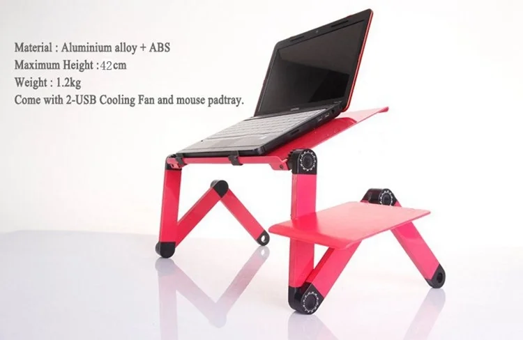 
Adjustable Aluminum Laptop Desk/Stand/Table Vented Notebook Portable Laptop Stand for Bed Office 