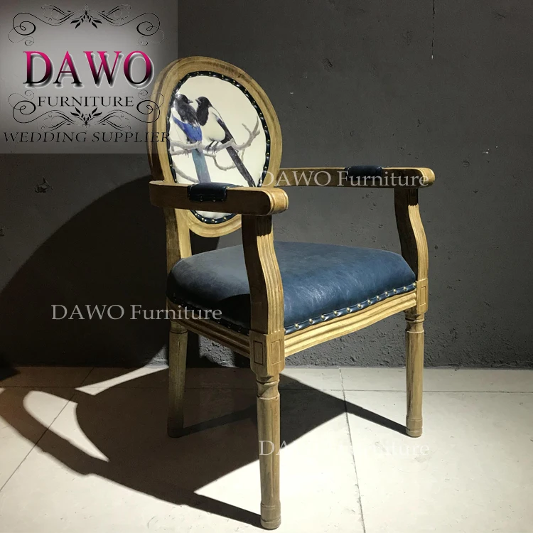 Furniture Dining Table Leather armchair Wooden Restaurant Chairs