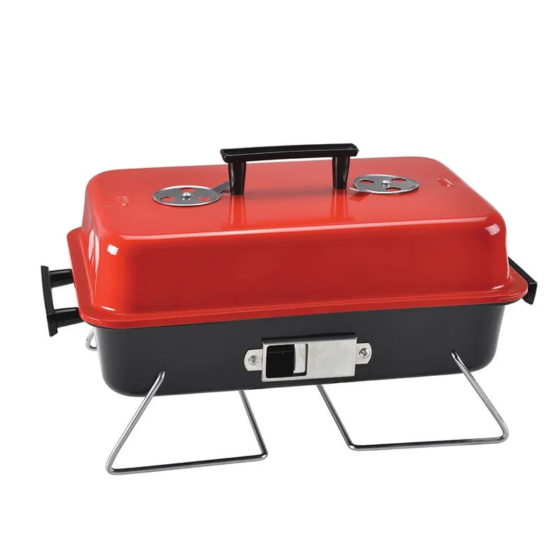 Large Barrel Suitcase Table Top  Premium Charcoal BBQ grills With Cooler Bag