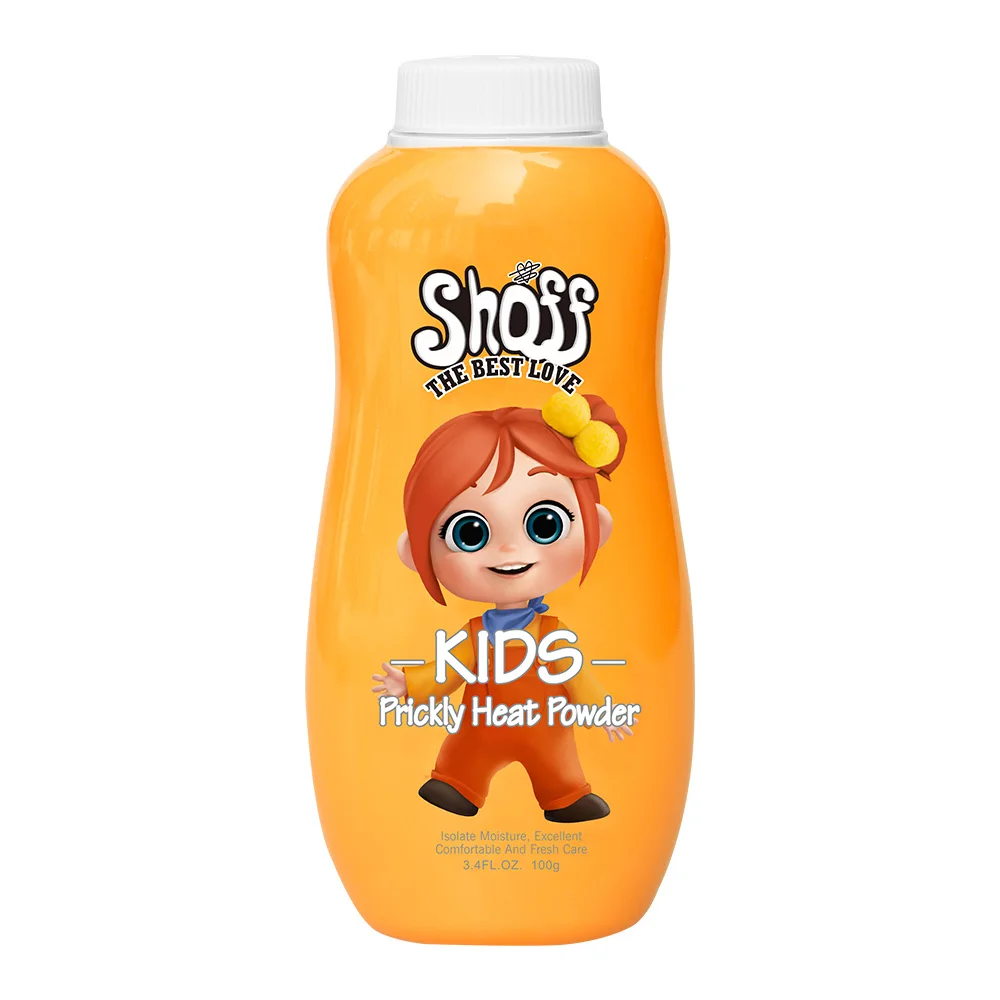 Natural Organic Soft private label 100g baby talc powder prickly heat powder with high quality